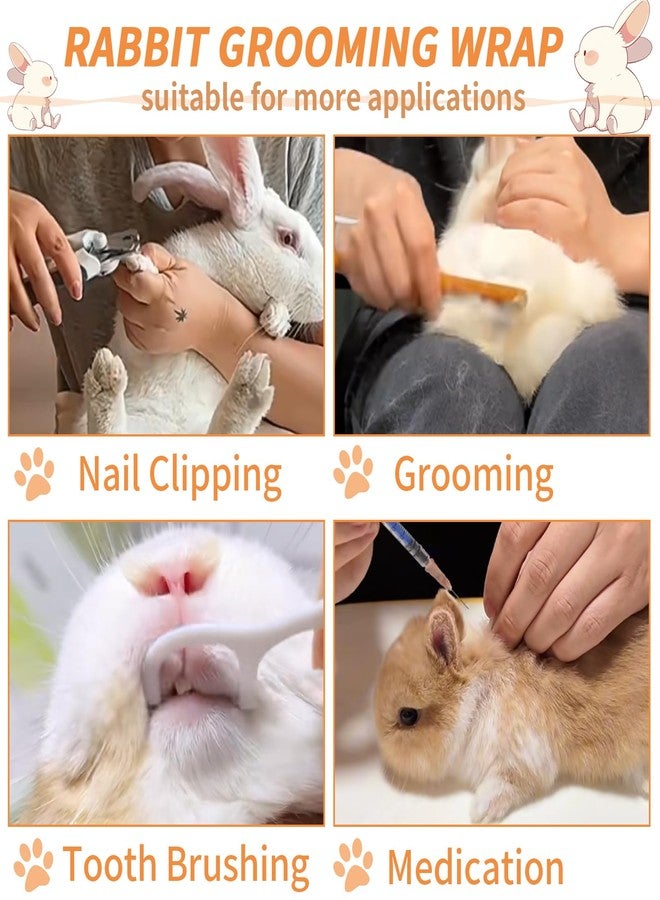 OOXYG 21.6'' Grooming Wrap for Rabbit, Rabbit Wrap for Grooming Cutting Nails, Soft Rabbit Restraint for Nail Clipping Rabbit Swaddle Wrap for Nail Trimming Anti-Scratch Anti-Escape Pet Tool Wrap - Image 2